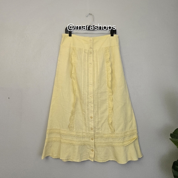 Free People Whitney Midi Skirt Yellow - Picture 3 of 6